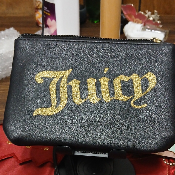 Juicy Couture Black Pouch with Gold Logo - Picture 1 of 3